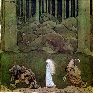One evening around midsummer, they went with Bianca Maria deep into the forest, 1913, watercolor