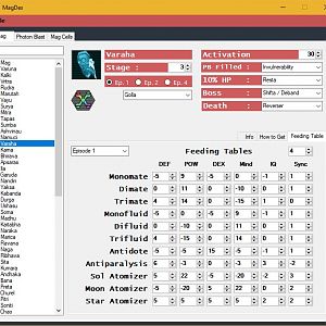 Magatama Beta 8 : MagDex - Feeding Charts