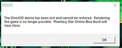 Direct 3D Device Error