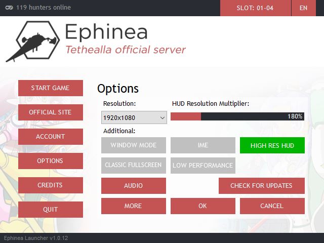 EN Launcher Options