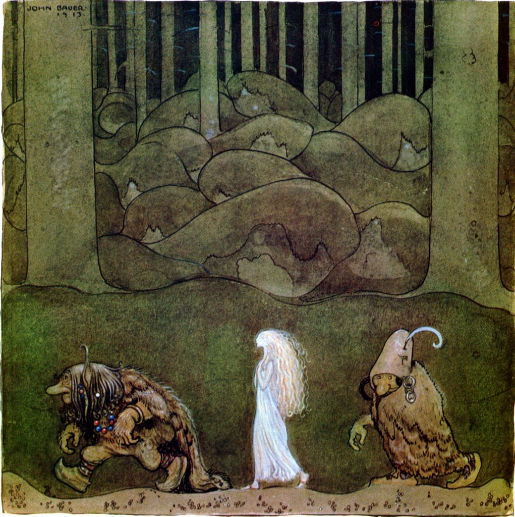 One evening around midsummer, they went with Bianca Maria deep into the forest, 1913, watercolor